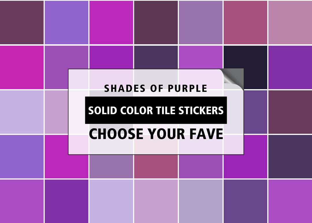 Peel and Stick Tile, Backsplash Decals Solid Color Purple Tile Stickers