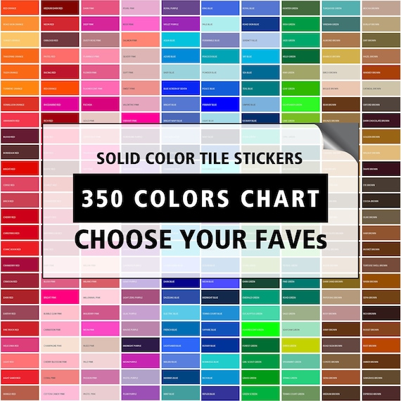 SOLID COLOR CHART - Peel and Stick Tile, Tile Stickers for Wall