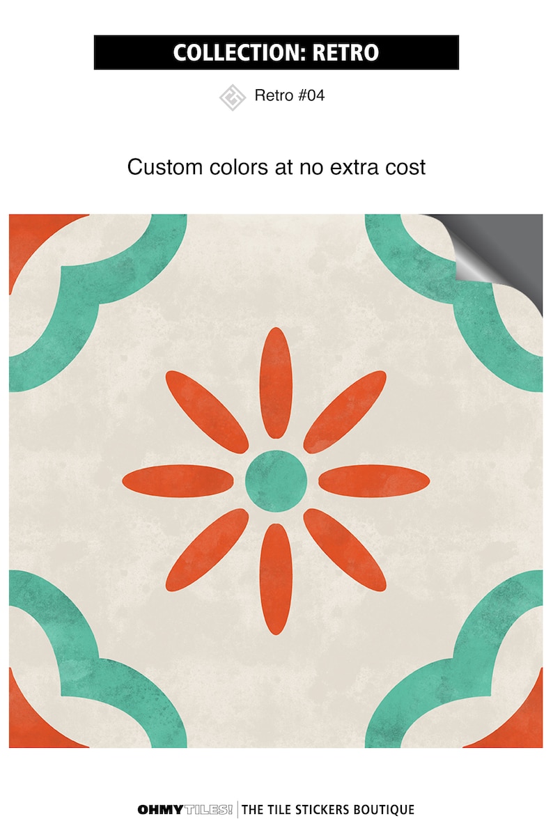 Floor and Wall Tile Stickers Tile Decals Retro Vintage Etsy