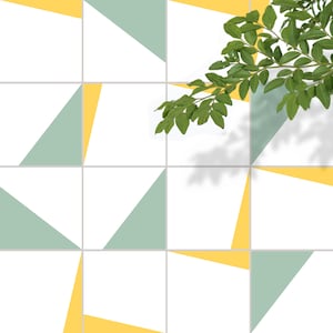 Peel and stick tile, Backsplash decals, Midcentury modern Graphic tile stickers wall and floor - Custom colors - Set of 24 or 48 pcs - #234