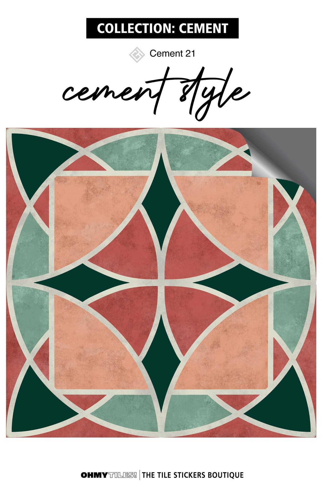 Floor Tile Stickers Peel and Stick Tile Moroccan Tiles Etsy