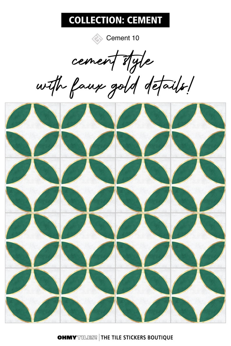 Floor Tile Stickers Peel and Stick Tile Vinyl Cement Tile Etsy