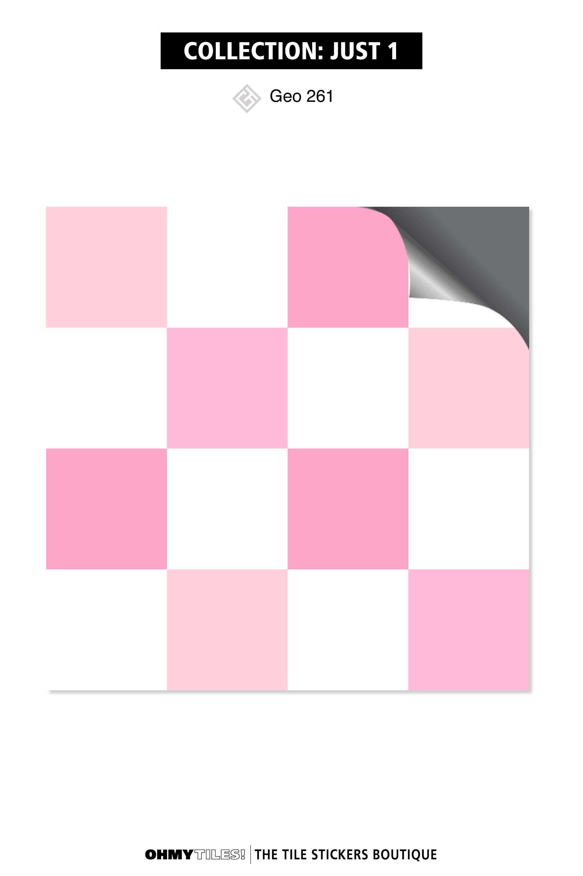 Pink Chekered Tile Peel and Stick Tile, Backsplash Decals - Checkered Retro Pink Tile ...