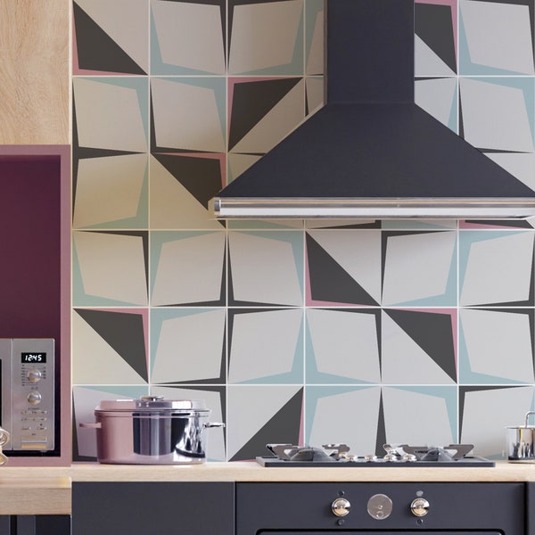 Geometric Peel and Stick Tile Stickers – Modern Brown Accent Wall