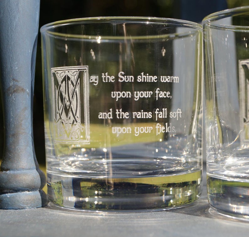 Four Irish Whiskey Glasses Traditional Irish Blessings Etsy