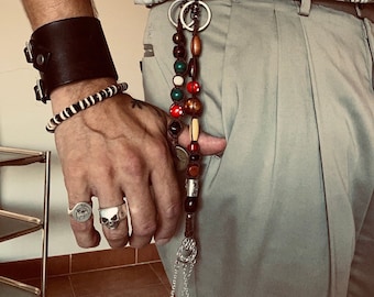 Jack Sparrow Keychain: Pirate Caribbean Dreadlock Bead Charm, choose from 3 styles, 3 attachments