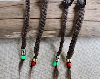 Beard Braid: Jack Sparrow Pirate Costume natural wool braids, with or without clips