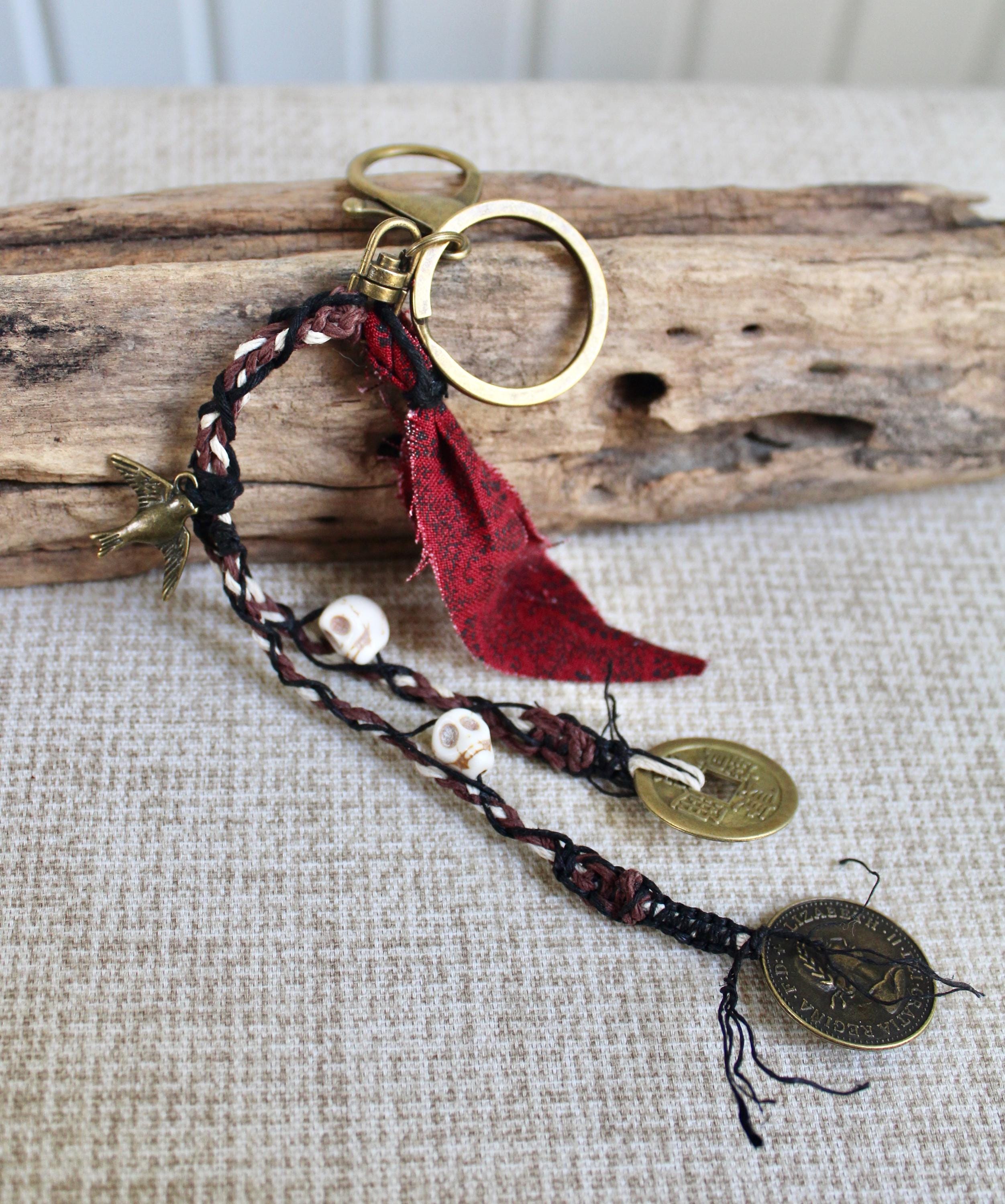 アクセサリー   2002 Year Pierce Pirate Skull Keychain: Sparrow Charm, Chinese Coin, Elizabeth II
