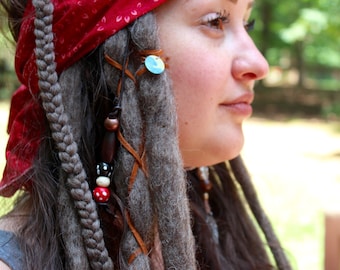 Jack Sparrow Inspired Wool Dreadfall: Pirate Costume Hair Accessory