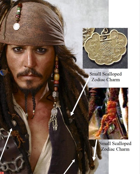 ジャック・スパロウをモチーフにしたネックレス/ストラップ：スカル