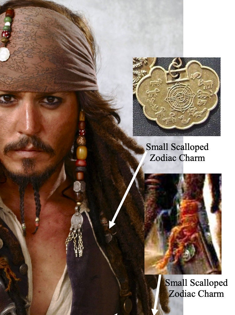 レザー編み込み麻キーホルダー、ジャック・スパロウのお守り、6種類の