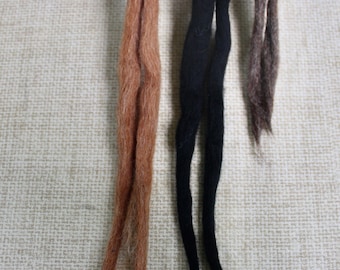 Beard dread extension: Clip-in natural wool dreads in three colors, lengths