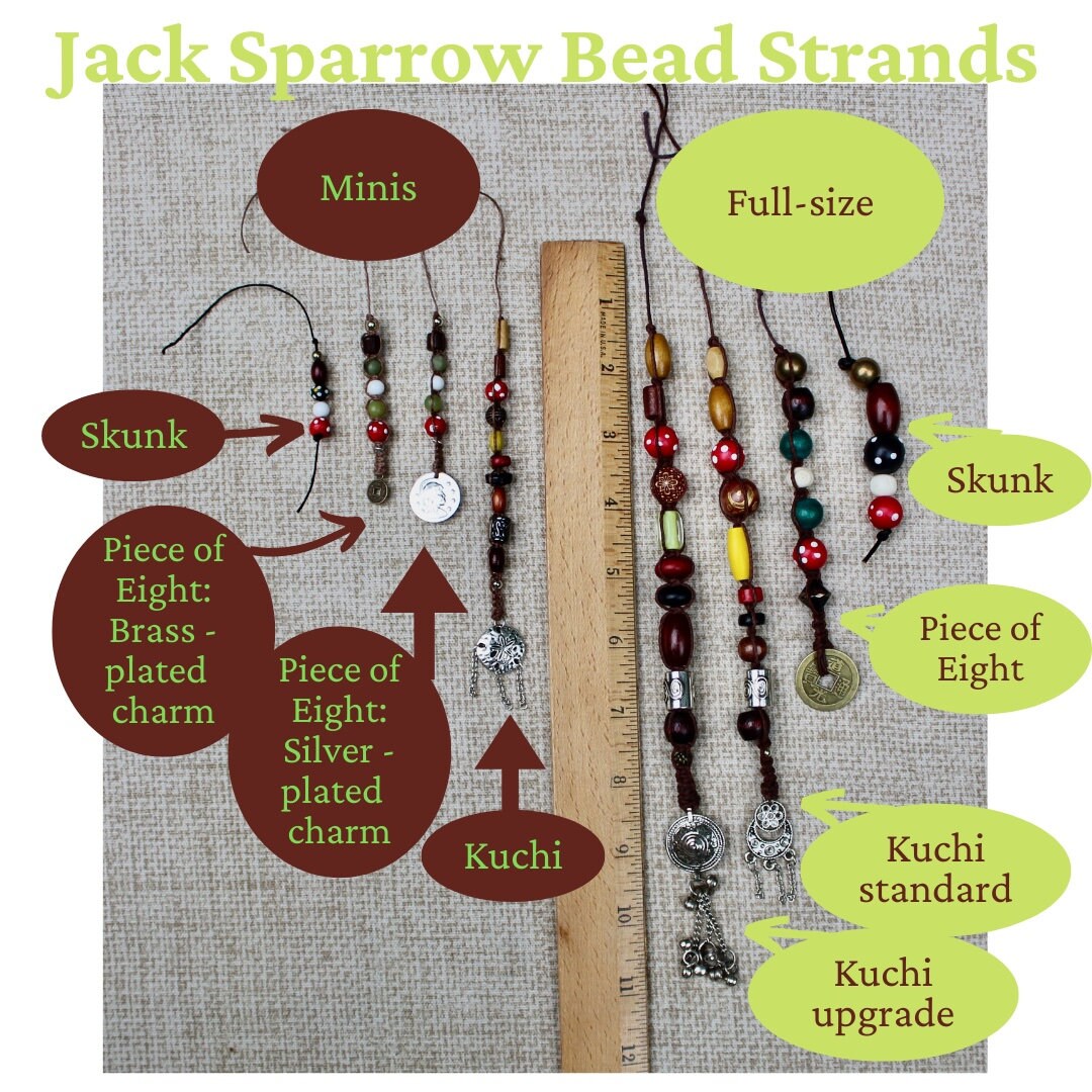 Jack Sparrow Hair Bead Strands: Pirate Costume Accessories, Choose From ...
