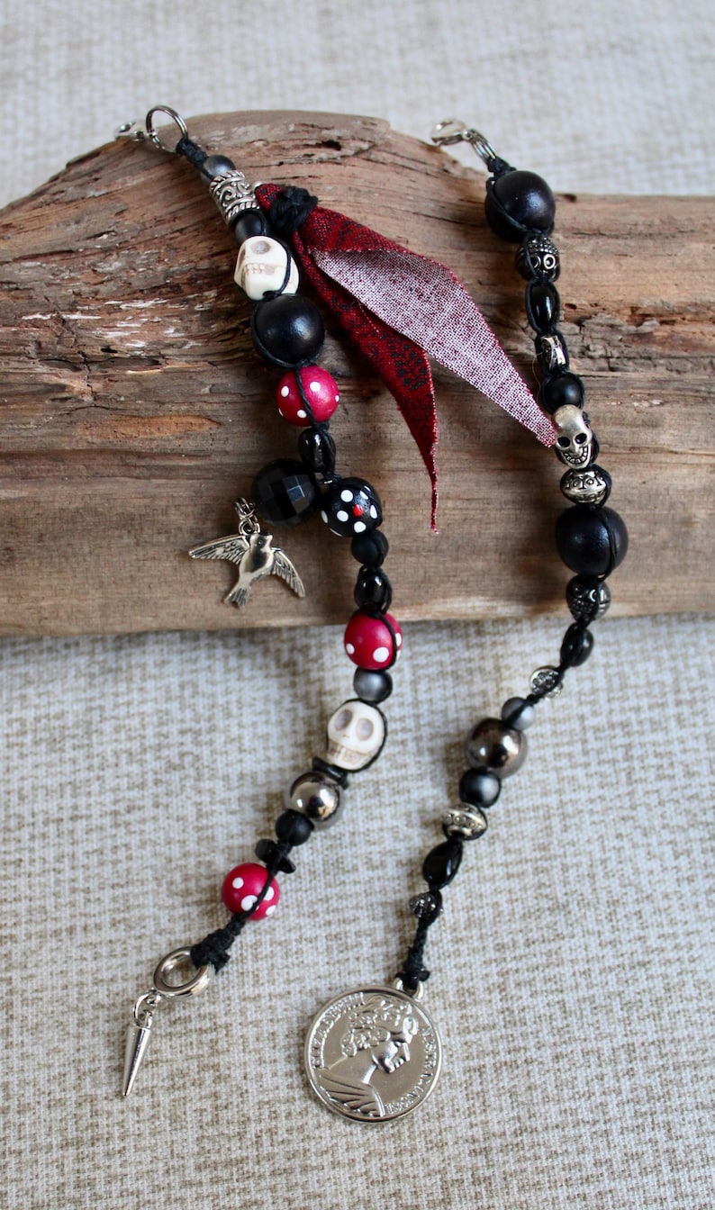 Pirate Hair Bead Strand With Skull, Interchangeable Charm, Dread ...