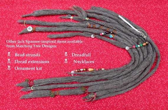 ジャック・スパロウ キーチェーン：海賊カリブ海ドレッドロックビーズ