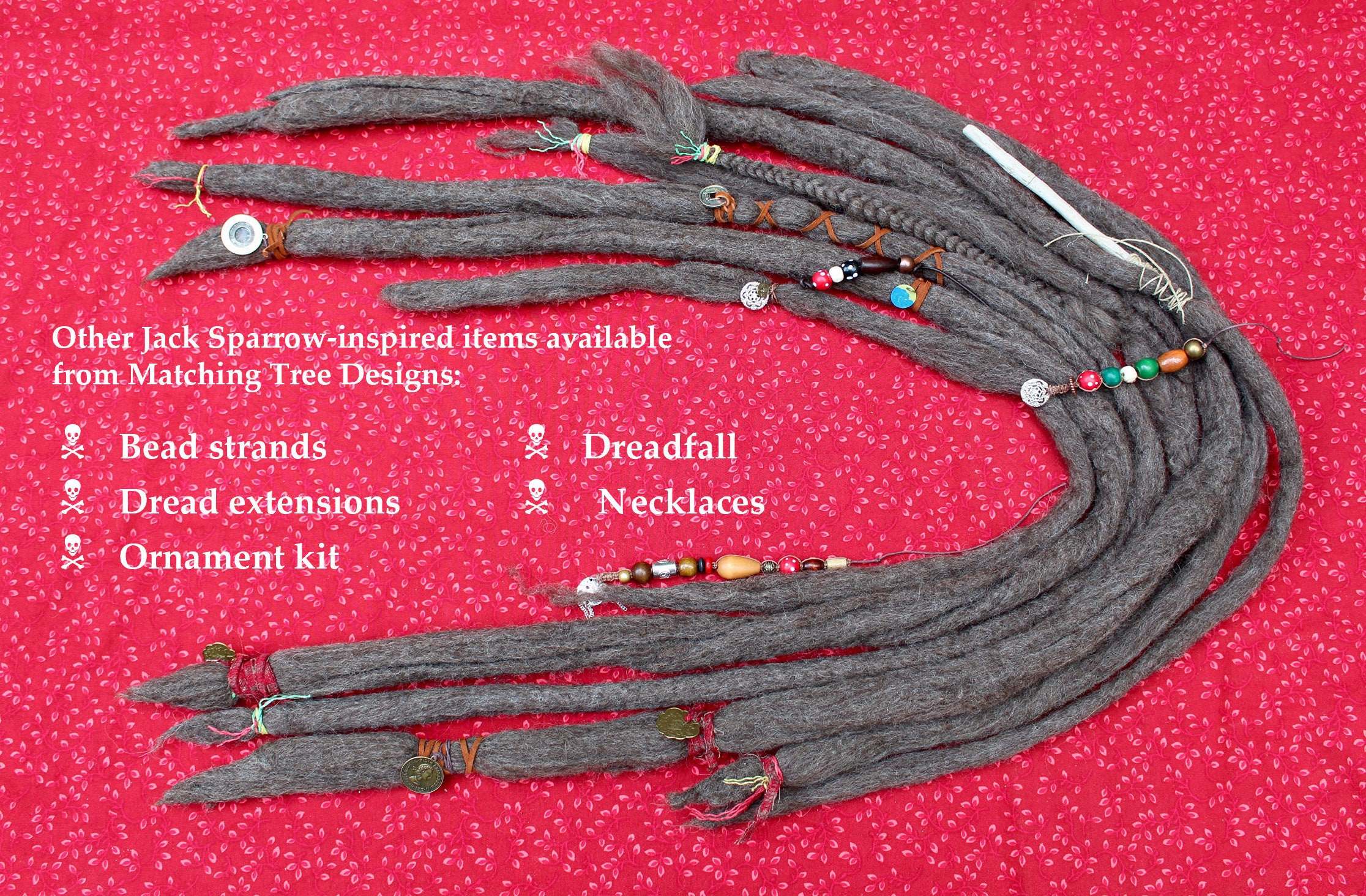 ジャック・スパロウ キーチェーン：海賊カリブ海ドレッドロックビーズ