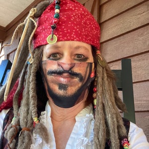 Jack Sparrow Wool Dreadlock Extensions: Pirate Costume Wig