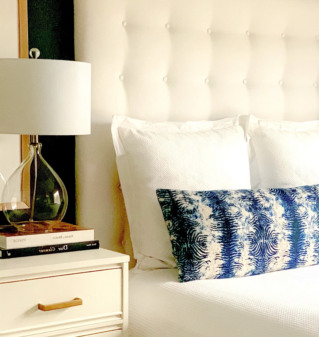 Extra Long Bed Pillow, Large Long Bed Pillow, Beach House Long Lumbar