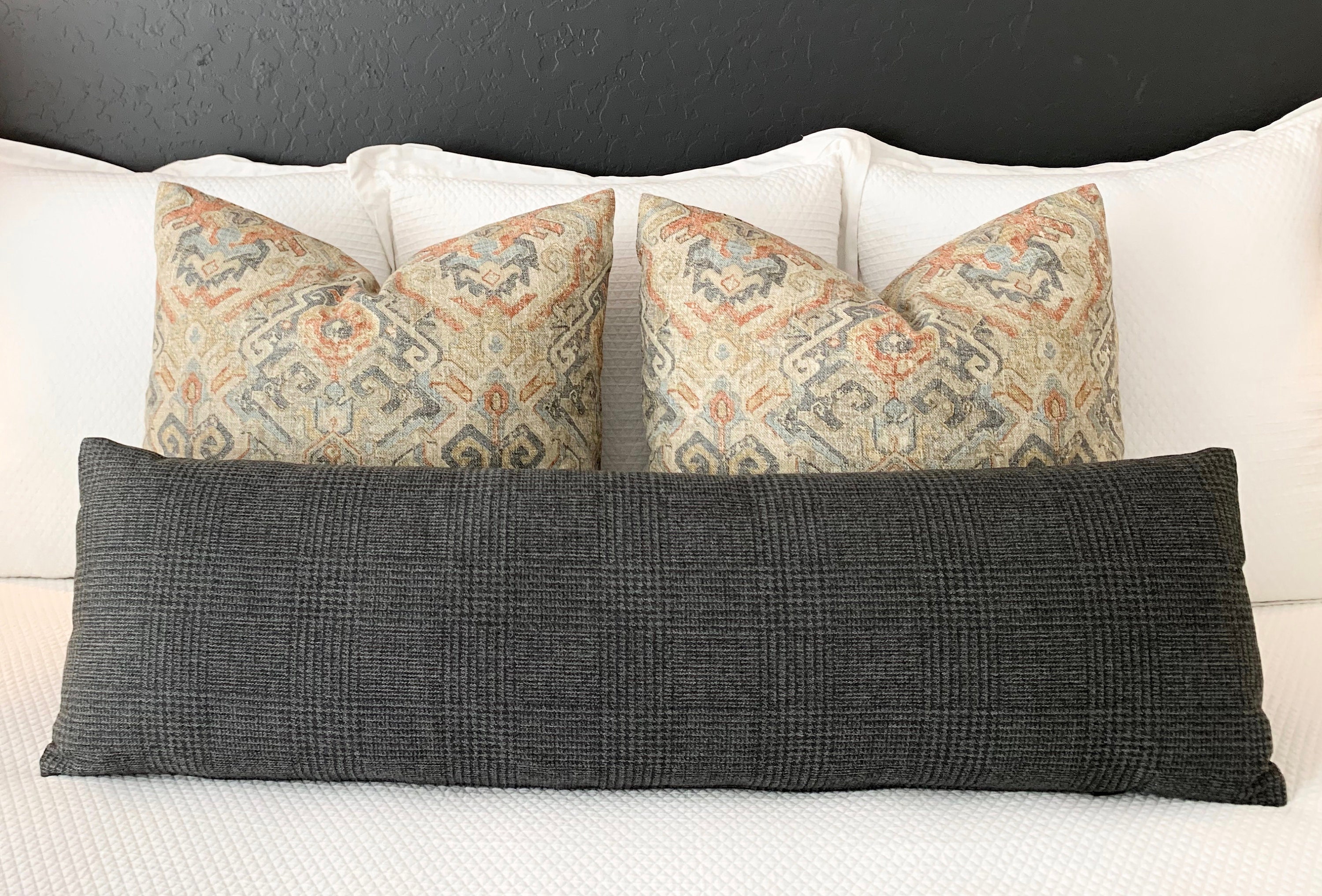 Mens Gray Plaid Pillow Masculine Bedding Decor for Men Boys Etsy