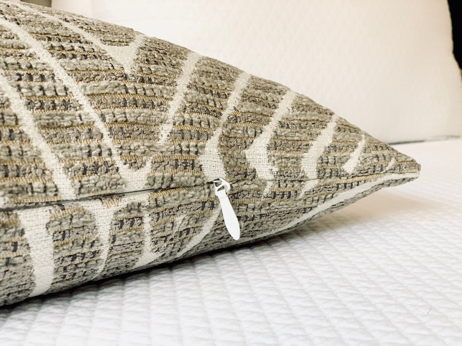 Beige Long Bed Pillows Extra Long Lumbar Pillow Cover Modern Etsy