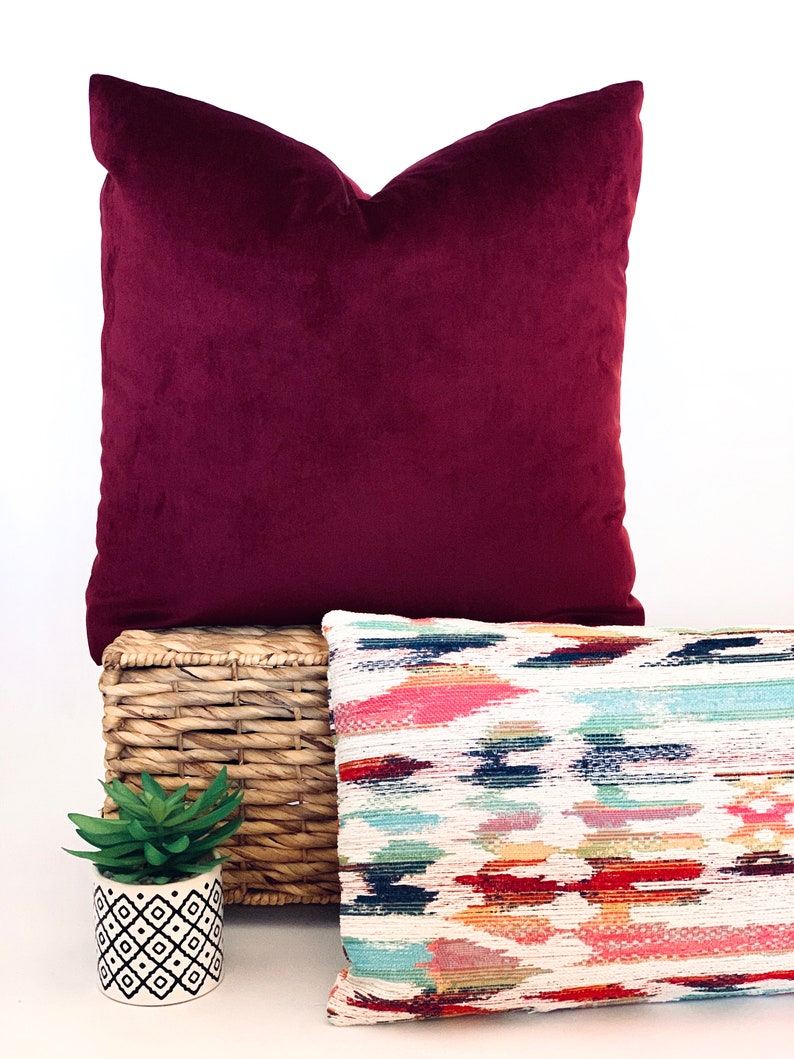 Extra Long Lumbar Pillow Multicolor Tribal Pillow Boho Etsy
