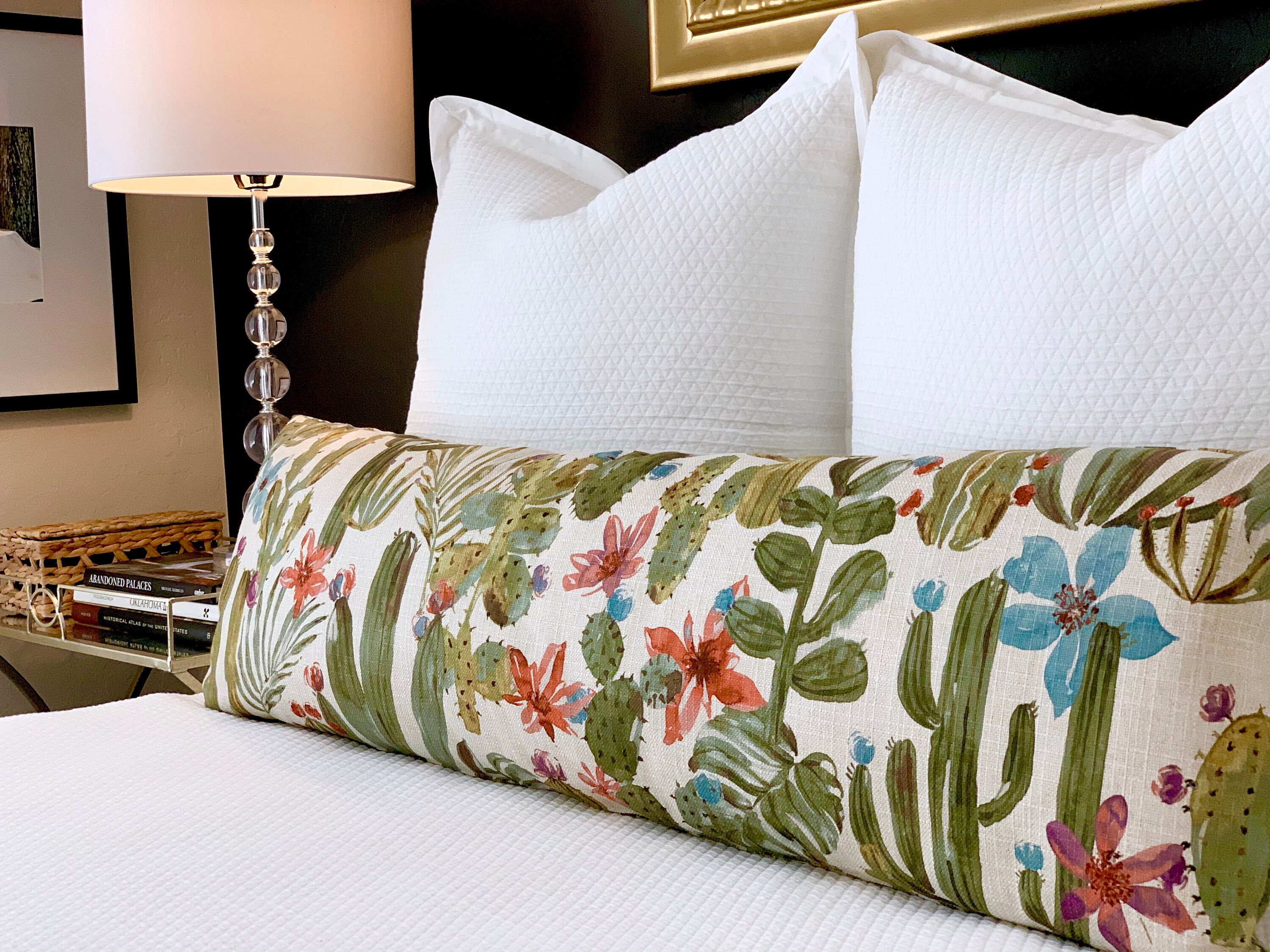 Bold Print Extra Long Lumbar Pillow Modern Boho Pillow Cover Etsy