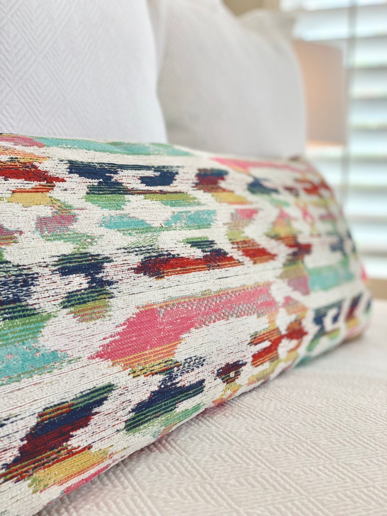 Extra Long Lumbar Pillow Multicolor Tribal Pillow Boho Etsy