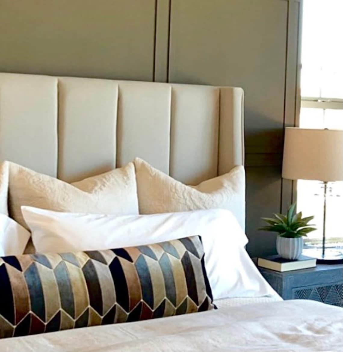 Velvet Lumbar Pillow Cover Extra Long Bed Pillow Men's Etsy