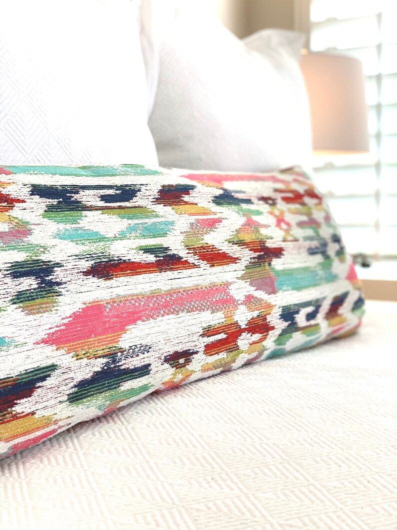 Extra Long Lumbar Pillow Multicolor Tribal Pillow Boho Etsy