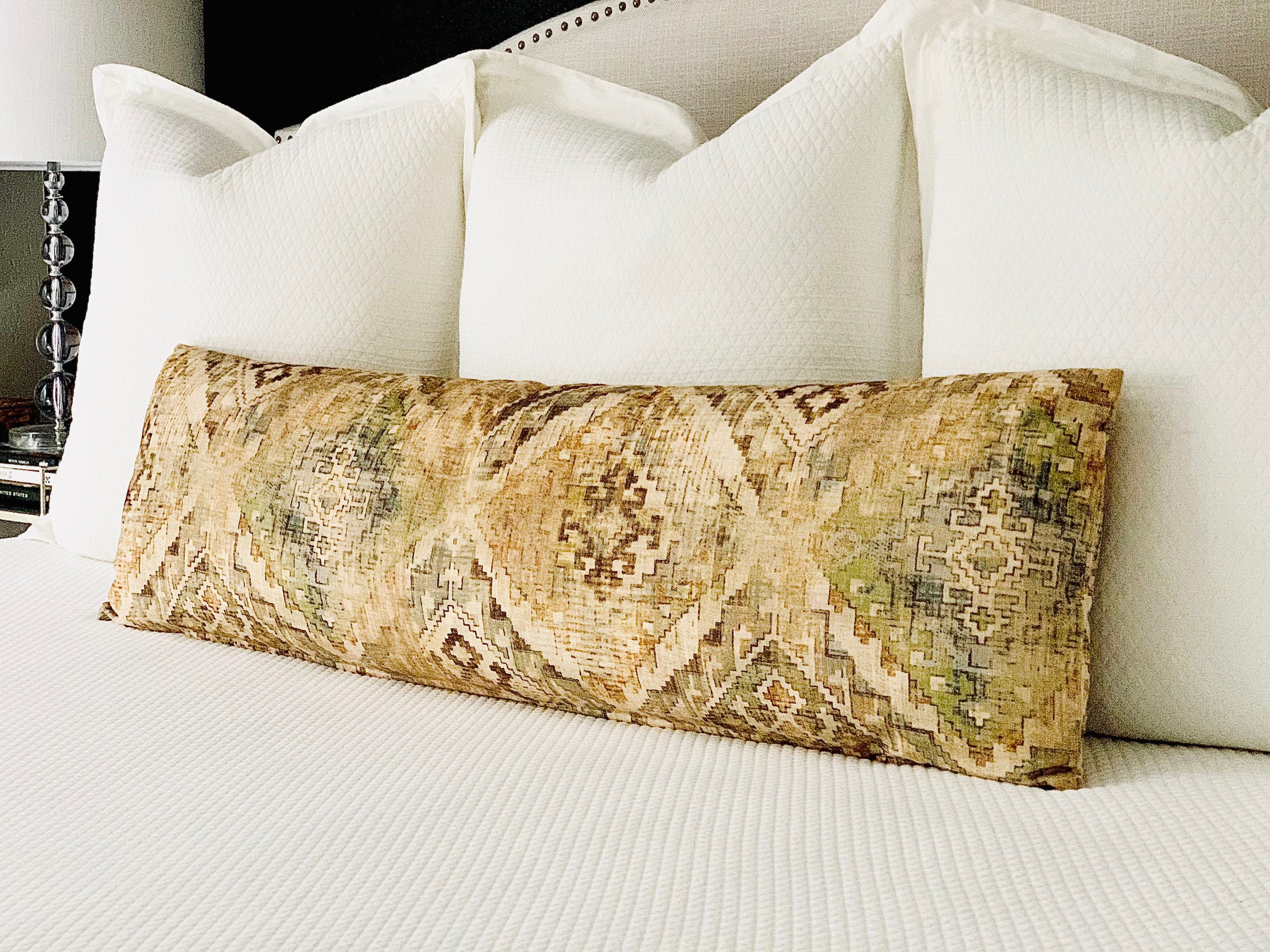 Long Lumbar Aztec Pillow Cover Modern Tribal Pillows Boho Etsy