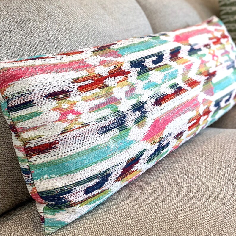Extra Long Lumbar Pillow Multicolor Tribal Pillow Boho Etsy