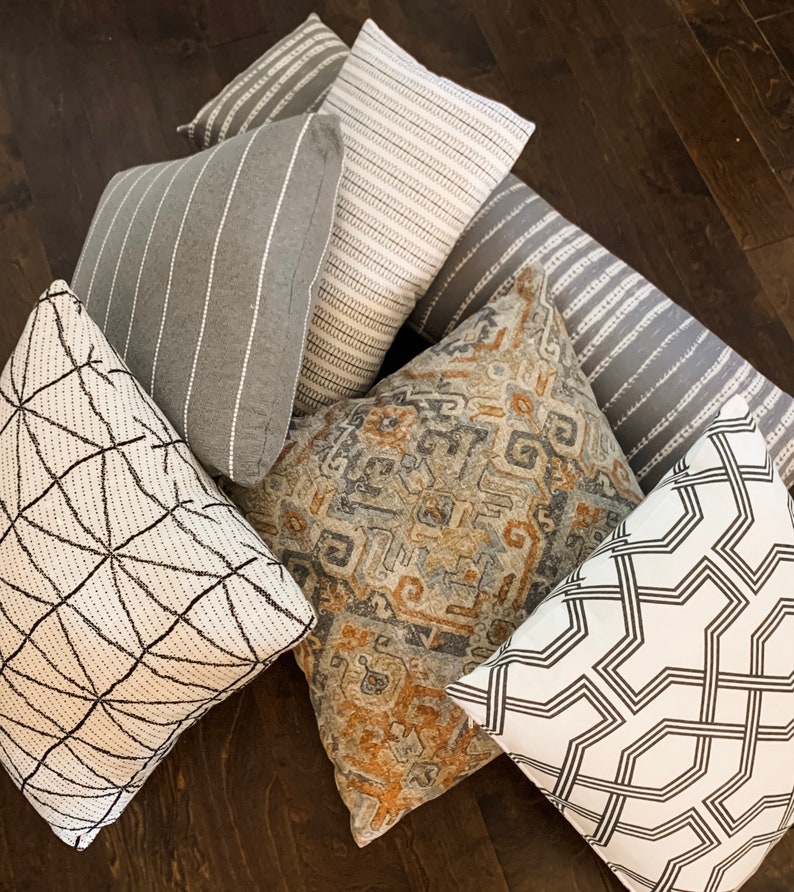 Extra Long Lumbar Pillow Modern Boho Pillow Geometric Etsy