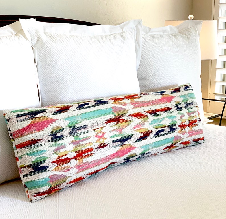 Extra Long Lumbar Pillow Multicolor Tribal Pillow Boho Etsy