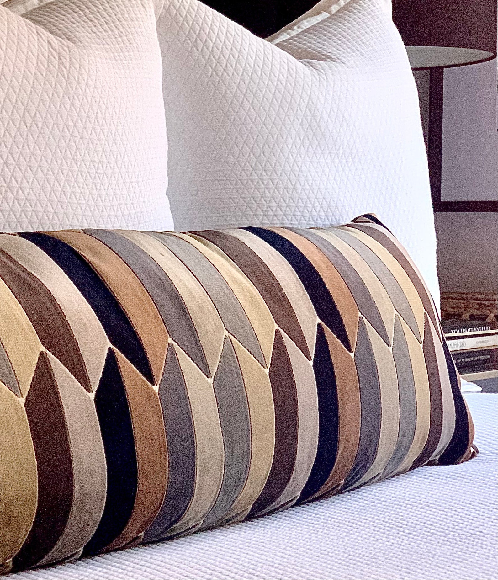 Extra Long Bed Pillow Black Pillows Gray Accent Pillows Etsy