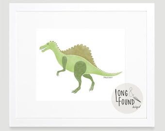 Spinosaurus Dinosaur Printable - DIGITAL Download - Dinosaur Art Print - Big Boy Room - Boy Art - Spinosaurus Art - Dino Art