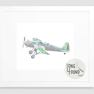 Vintage Airplane Print - Digital Download - Wall Art - Airplane Decor - Toddler Art - Airplane Nursery Art - Kids Wall Art
