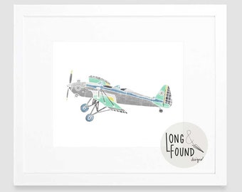 Vintage Airplane Print - Digital Download - Wall Art - Airplane Decor - Toddler Art - Airplane Nursery Art - Kids Wall Art