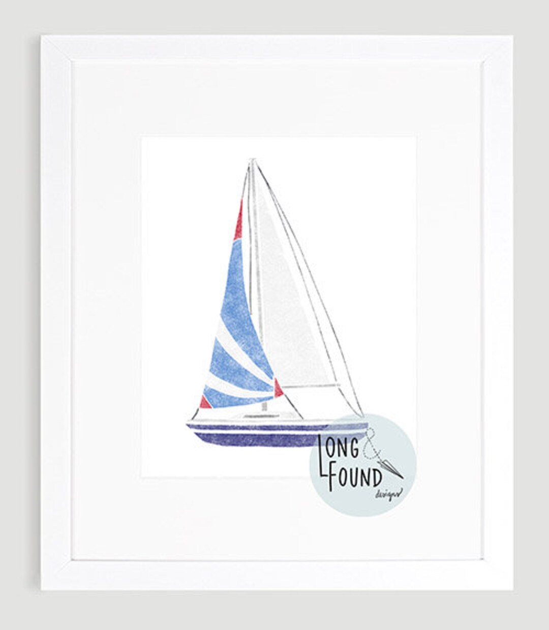 Sailboat Printable Art Digital Download Wall Art Boat Decor Toddler Art ...