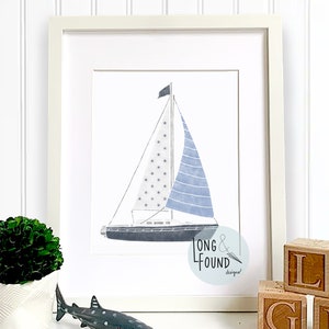 Sailboat Prints- Blue Neutral- Set of 9 - Digital Download - Wall Art ...