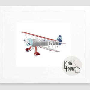 Vintage Airplane Print - Digital Download - Wall Art - Airplane Decor - Toddler Art - Airplane Nursery Art - Kids Wall Art