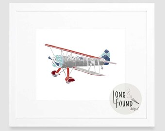Vintage Airplane Print - Digital Download - Wall Art - Airplane Decor - Toddler Art - Airplane Nursery Art - Kids Wall Art