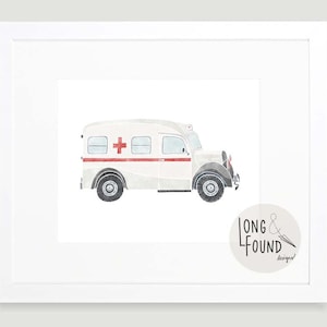 Vintage Car Printable Ambulance Digital Download Wall Art Baby Boy ...