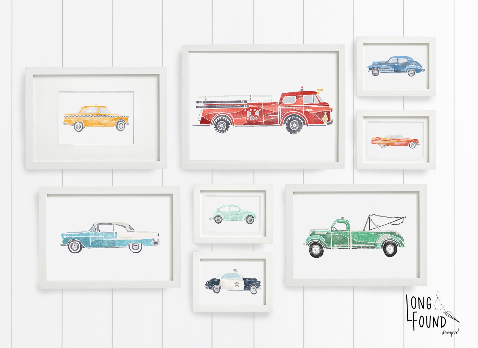 Vintage Car Prints Set of 9 Digital Download Wall Art Etsy