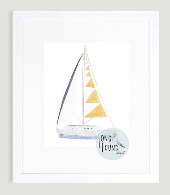 Sailboat Printable Art Digital Download Wall Art Boat | Etsy