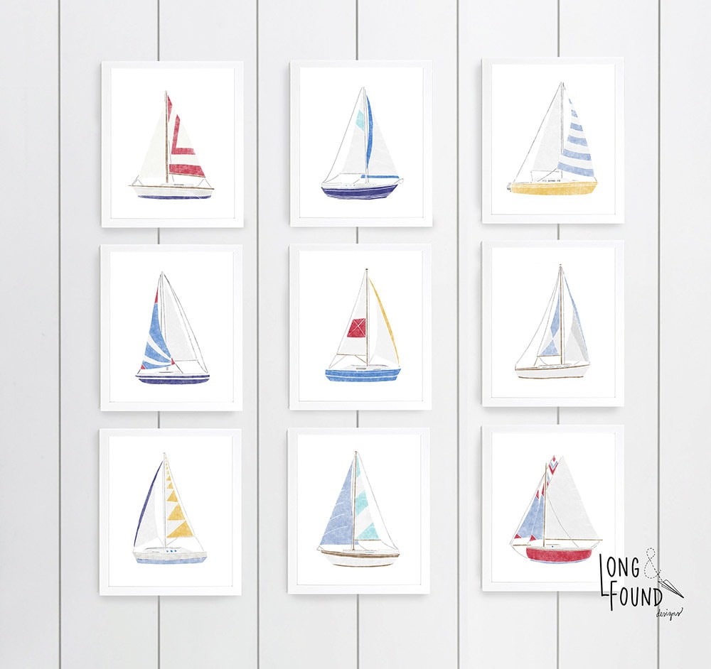 Sailboat Printable Art Digital Download Wall Art Boat - Etsy