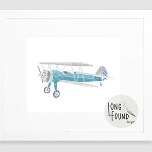 Vintage Airplane Print - Digital Download - Wall Art - Airplane Decor - Toddler Art - Airplane Nursery Art - Kids Wall Art