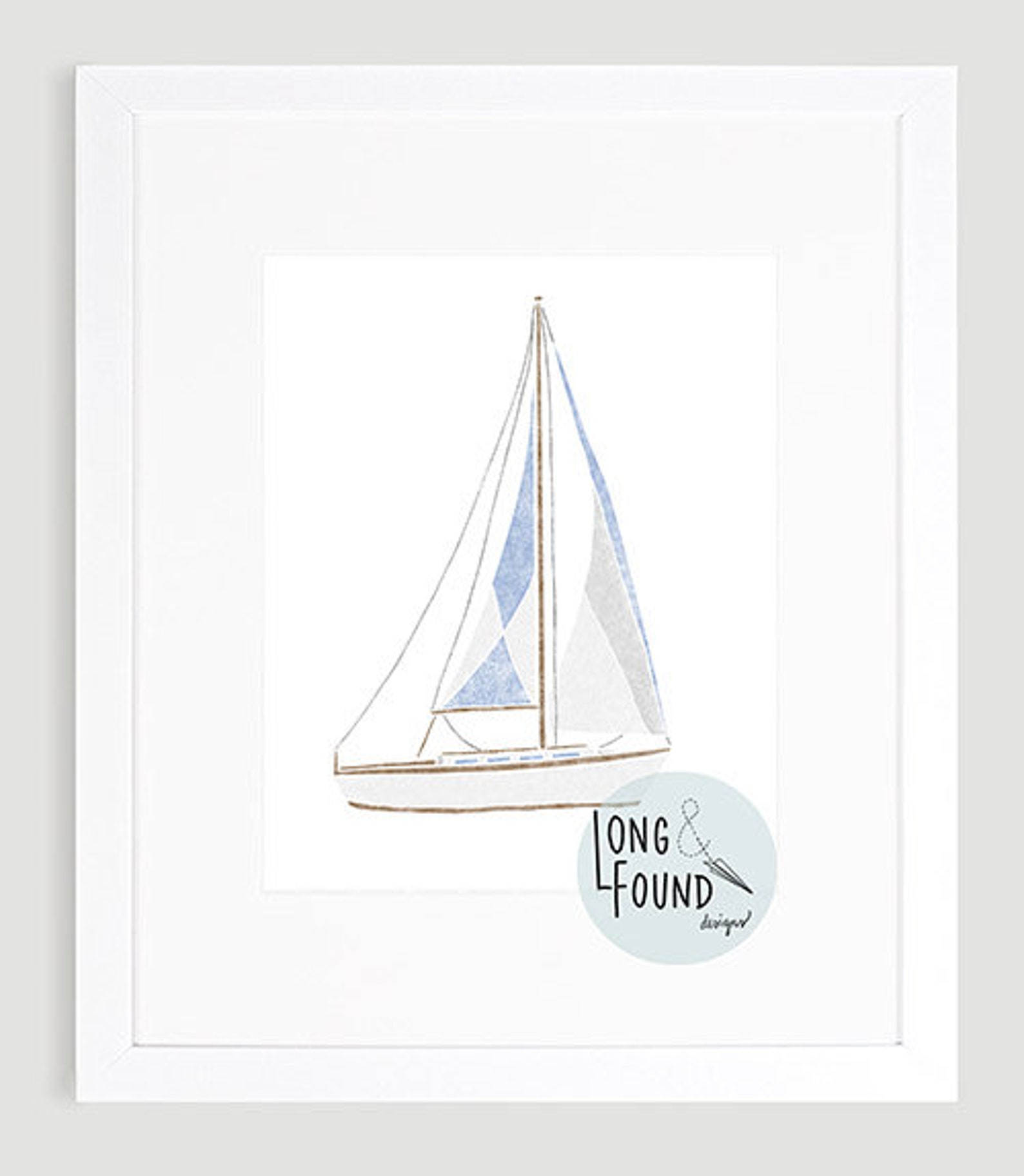 Sailboat Printable Art Digital Download Wall Art Boat | Etsy