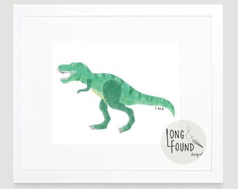 T-Rex Dinosaur Printable - DIGITAL Download - Dinosaur Art Print - Big Boy Room - Boy Art - Tyrannosaurus Rex Art - Dino Art