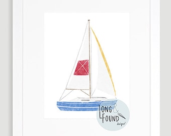 Sailboat Prints Set of 9 Digital Download Wall Art Boat Decor Toddler ...