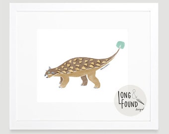 Ankylosaurus Dinosaur Printable - DIGITAL Download - Dinosaur Art Print - Big Boy Room - Boy Art - Ankylosaurus Art - Dino Art